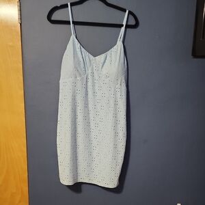 No Boundaries Light Blue Eyelet Chemise